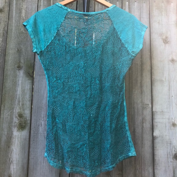 Guess Teal Lace XS T-shirt - Picture 6 of 14